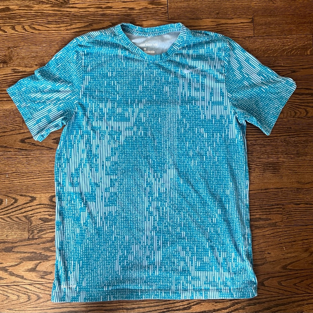 Nike Turquoise Patterned Men's Tee